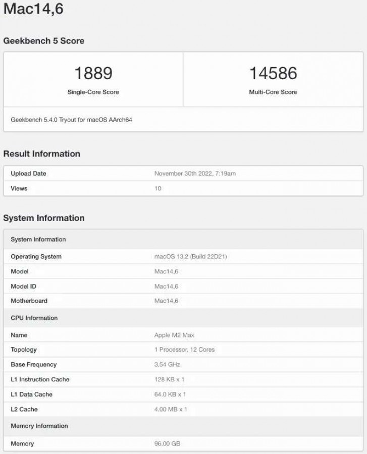 Apple M2 Max - Geekbench listing - 1