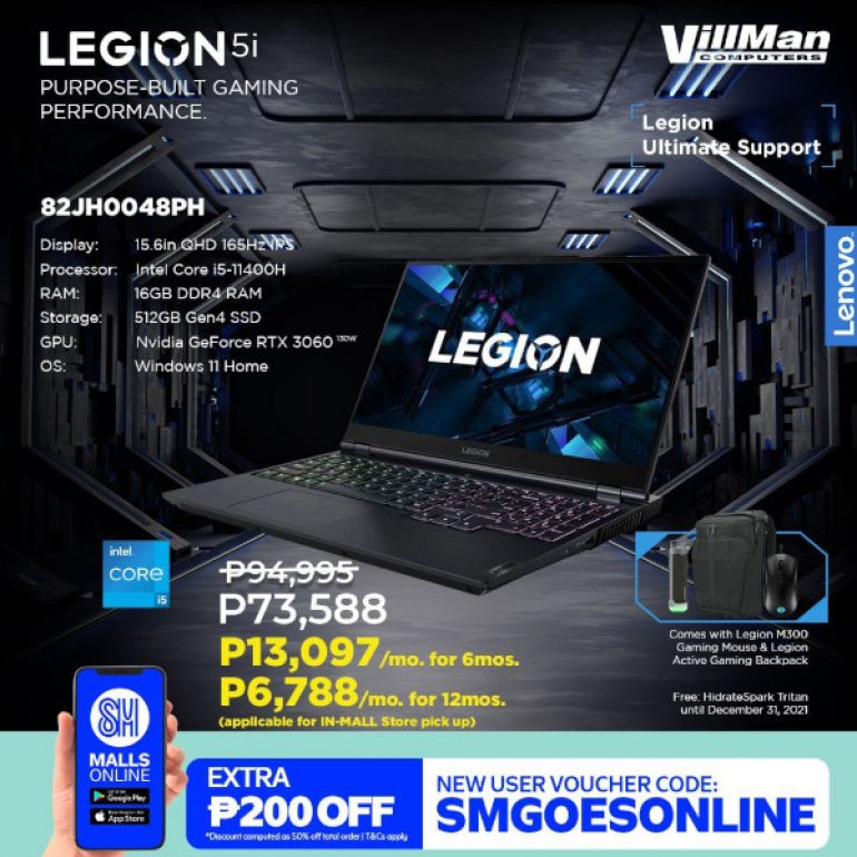 SM Malls Online app - Lenovo Legion 5i