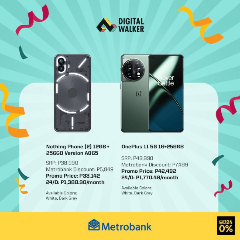 Digital Walker x Metrobank anniversary flash sale Nothing Phone (2) and OnePlus 11 5G