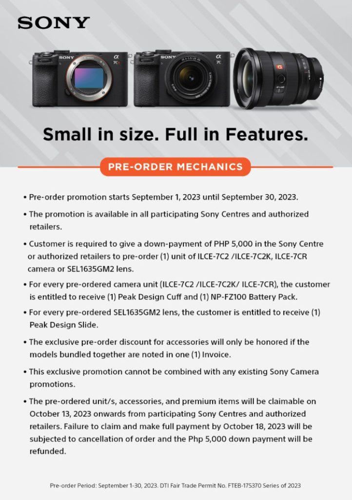 New Sony Alpha 7C series and GM 2 series pre order 1