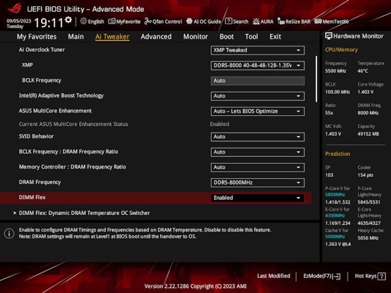 ASUS ROG New Z790 motherboards DIMM Flex