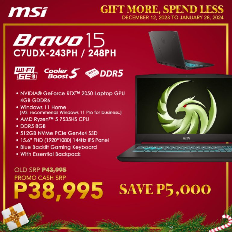 MSI Gift More, Spend Less promo MSI Bravo 15