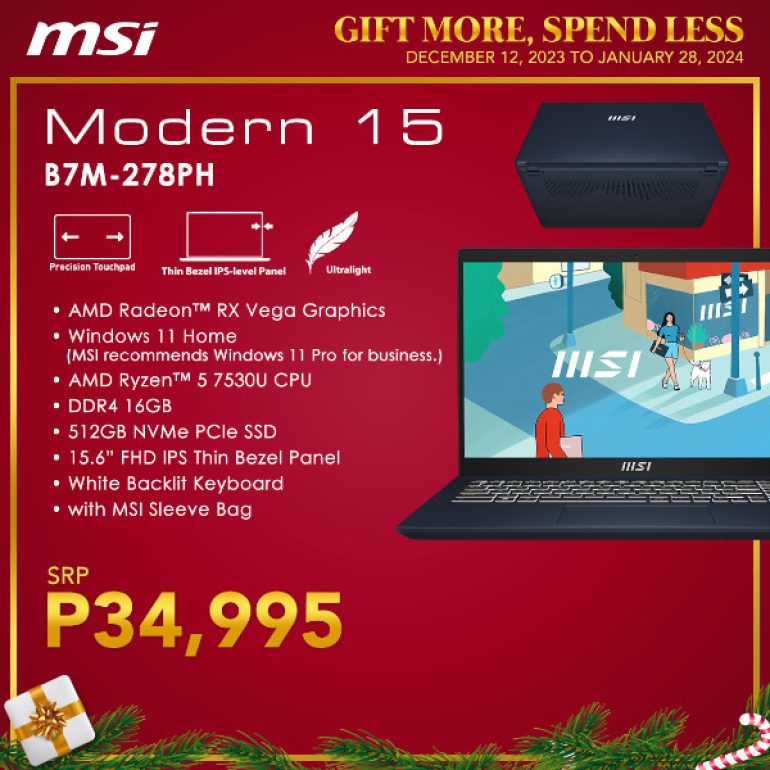MSI Gift More, Spend Less promo MSI Modern 15