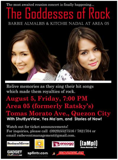 The Goddesses of Rock: Kitchie Nadal & Barbie Almalbis at Area 05