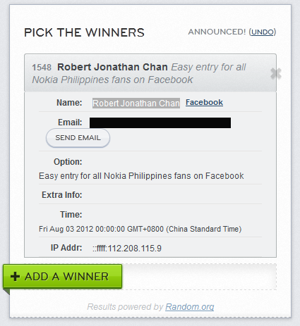 Winner: Nokia Asha 302 Giveaway