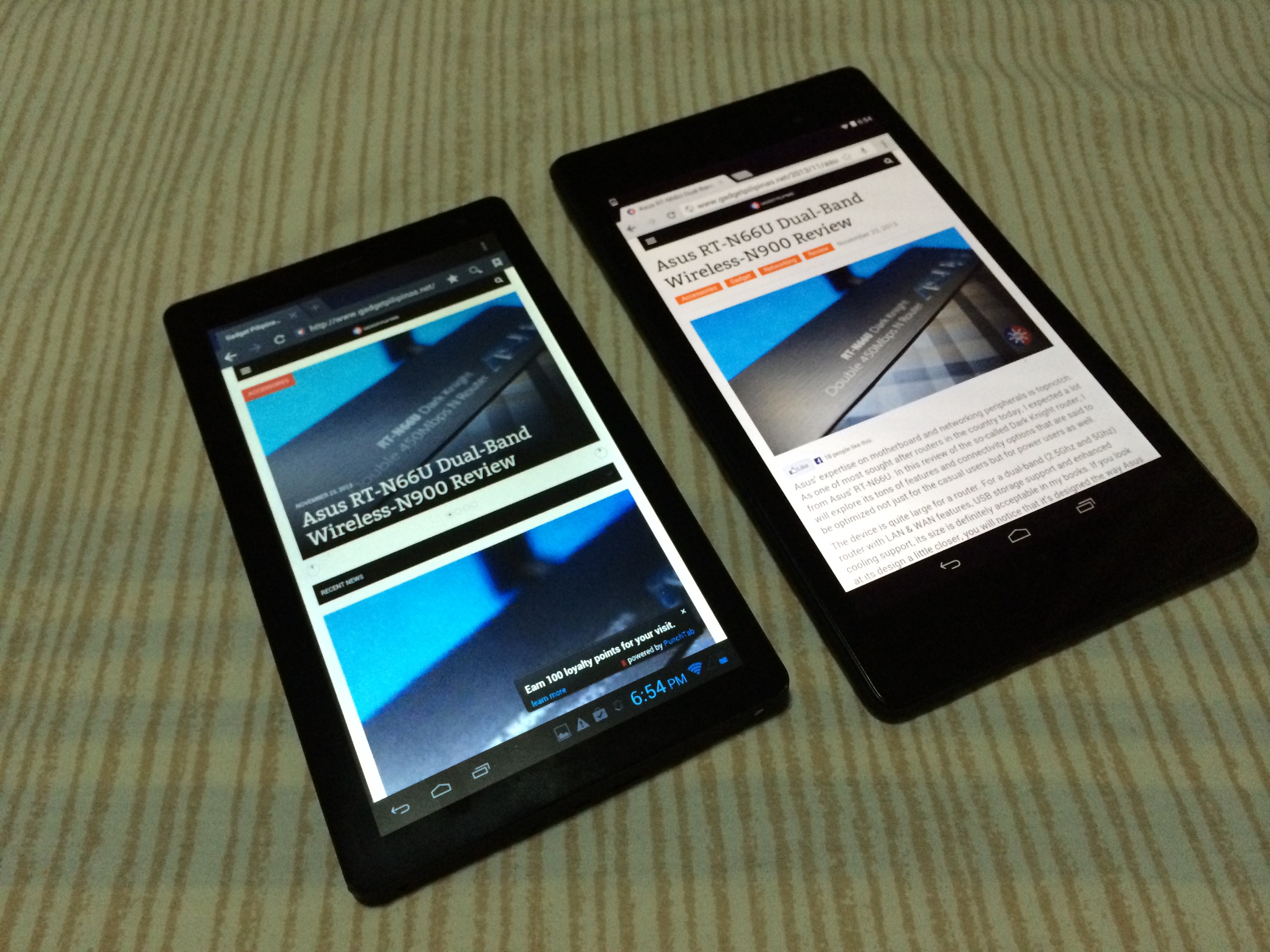 O+ Fab 3g vs Nexus 7 (2013)