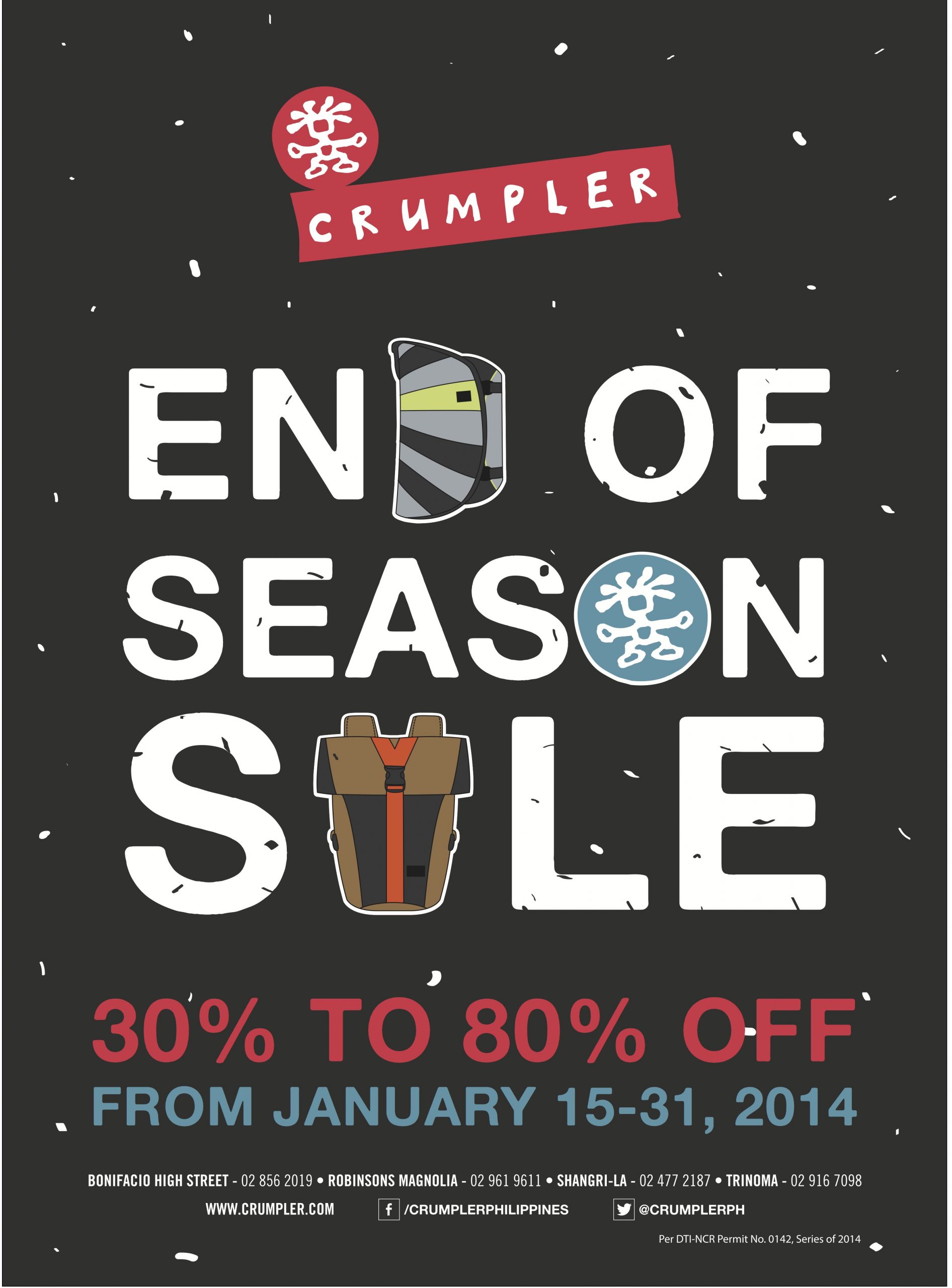 Crumpler End of Season Sale, 80% off on bags