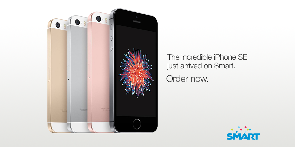 You can now pre-order iPhone SE at Smart, Free for PhP1500 for 30 months