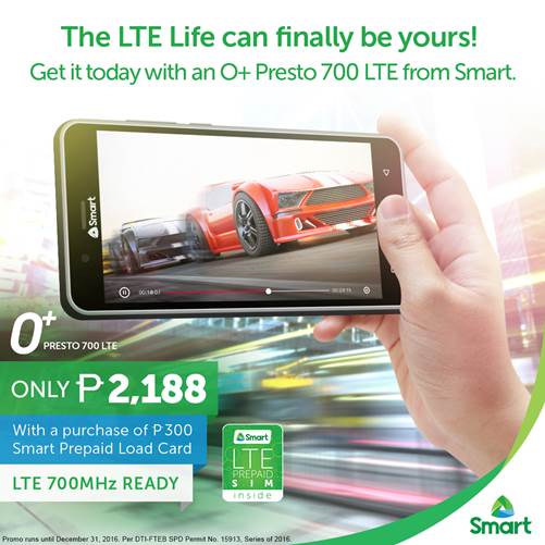 O+ Presto 700 LTE Now Available From Smart: Comes With Monthly Free Data and Load Rewards