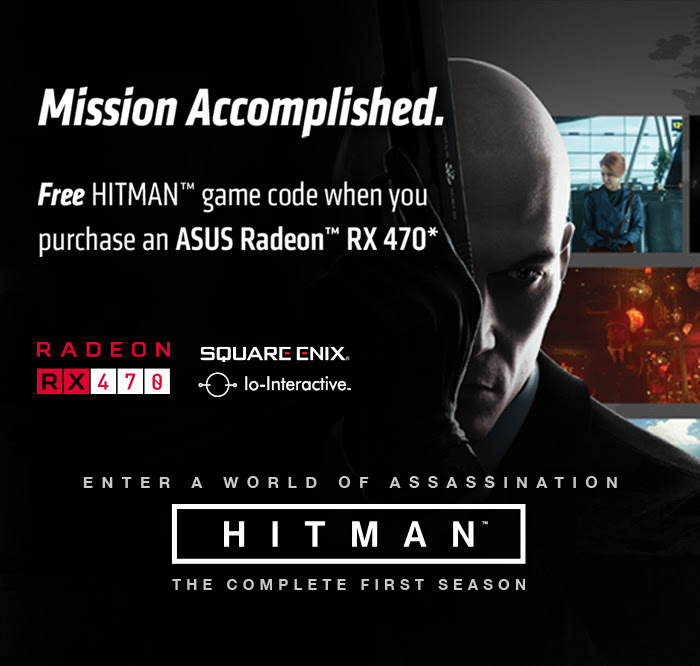 Buy a ASUS Radeon RX 470, Get a Free Hitman Game Code