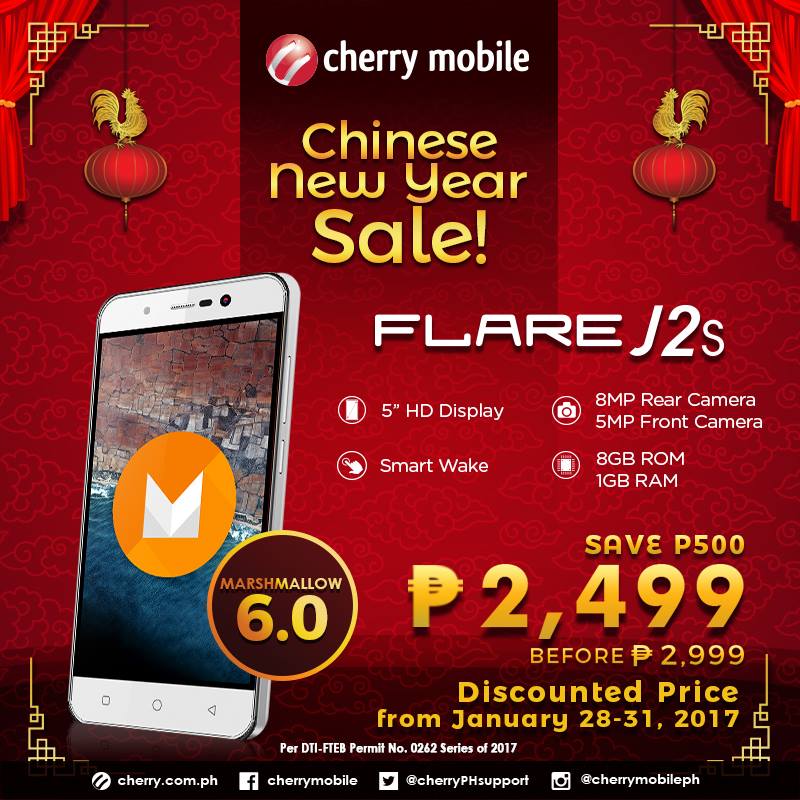 Get a Cherry Mobile J2S For Only PhP2,499! (From Jan. 28 to 31 only)