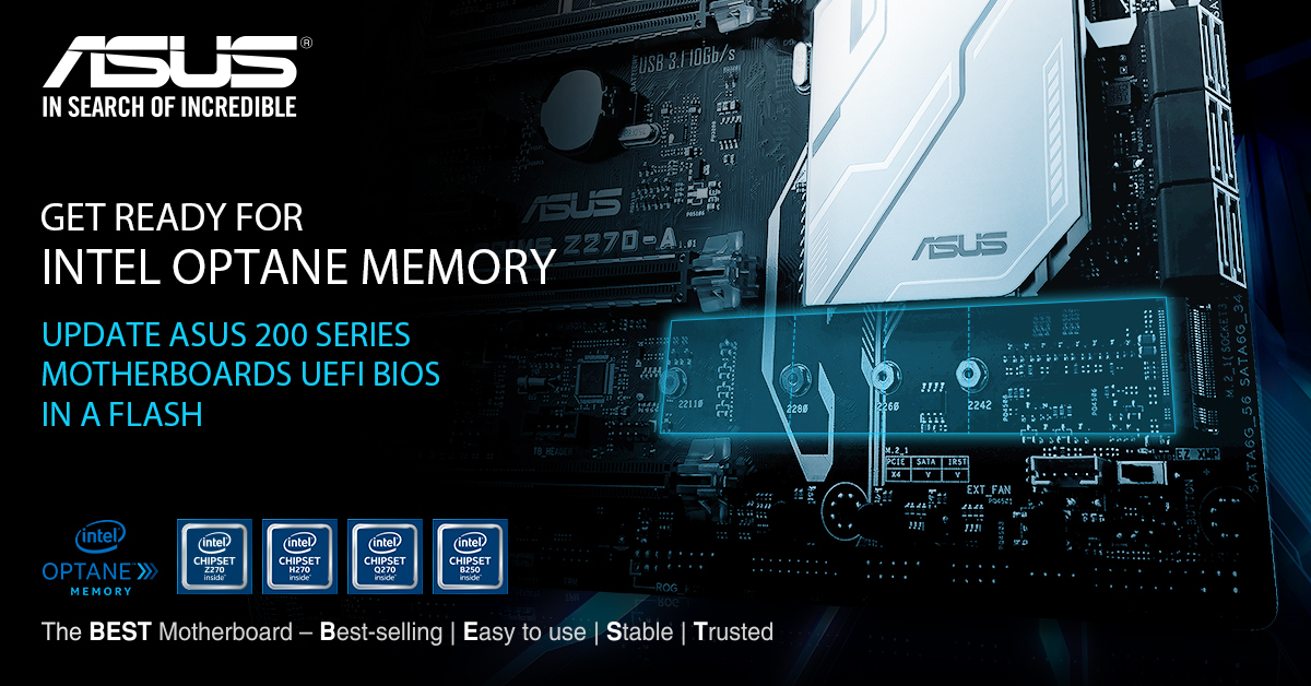 ASUS Announces Intel Optane Memory Support for 200 Series Motherboards