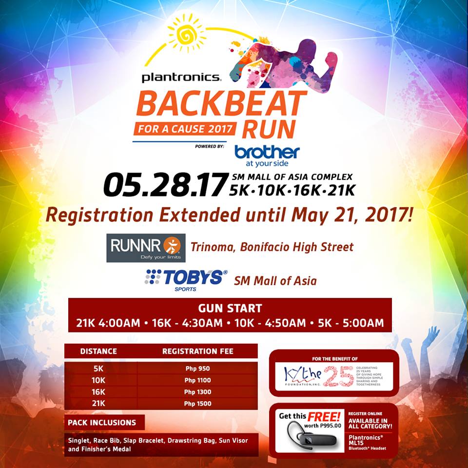 Plantronics Backbeat Run: Registration Extended Until May 21, 2017!