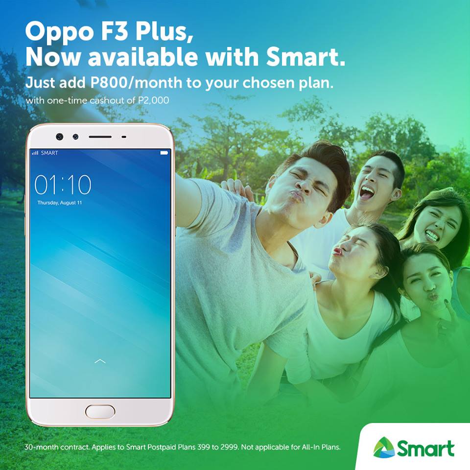 Smart Now Offers the OPPO F3 and F3 Plus on its Postpaid Plans