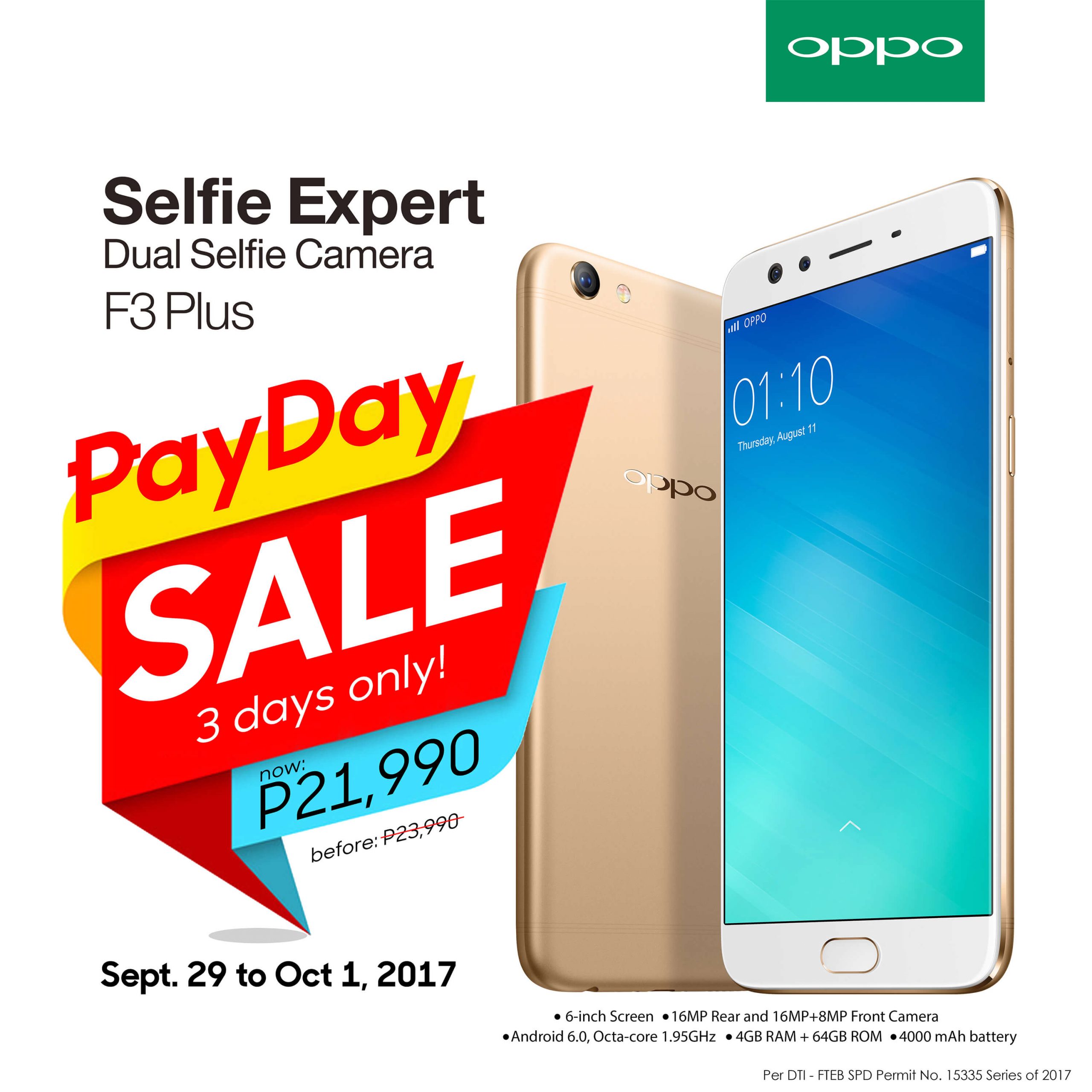 OPPO F3 Plus Gets Weekend Price Cut: Only PhP21,990 Until October 1!