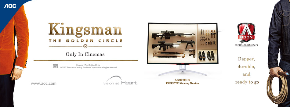 AOC is the Official Monitor Partner of Kingsman: The Golden Circle