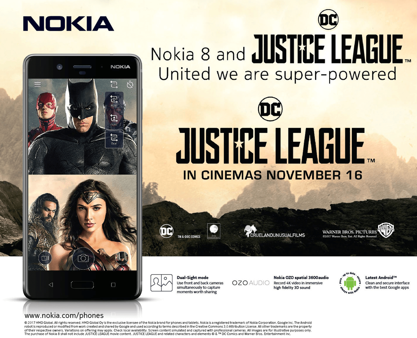 Get FREE Tickets to Watch Justice League When You Buy a Nokia Smartphone from MemoXpress!