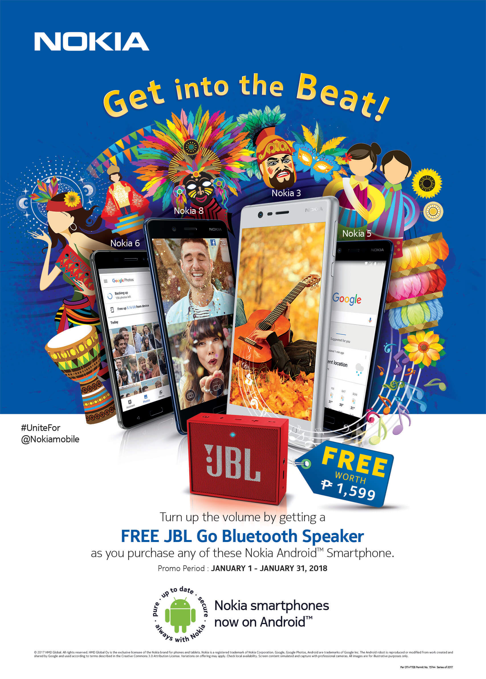 Get a FREE JBL Go Speaker With Every Purchase of a Nokia Android Smartphone!
