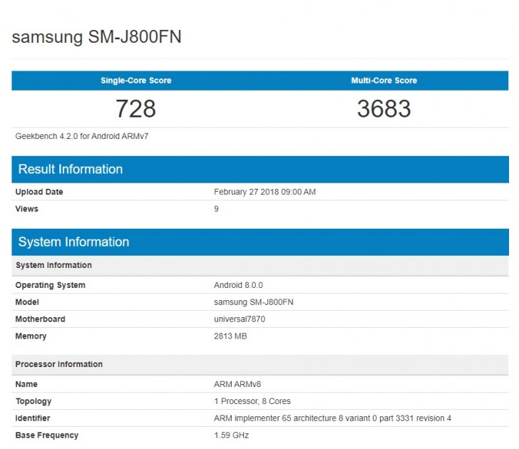 J8 Geekbench