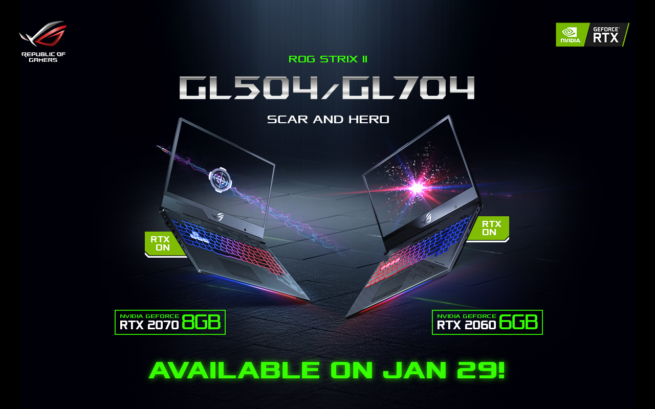 RTX-Powered ASUS ROG Strix GL504 and GL704 to Arrive in PH on January 29!