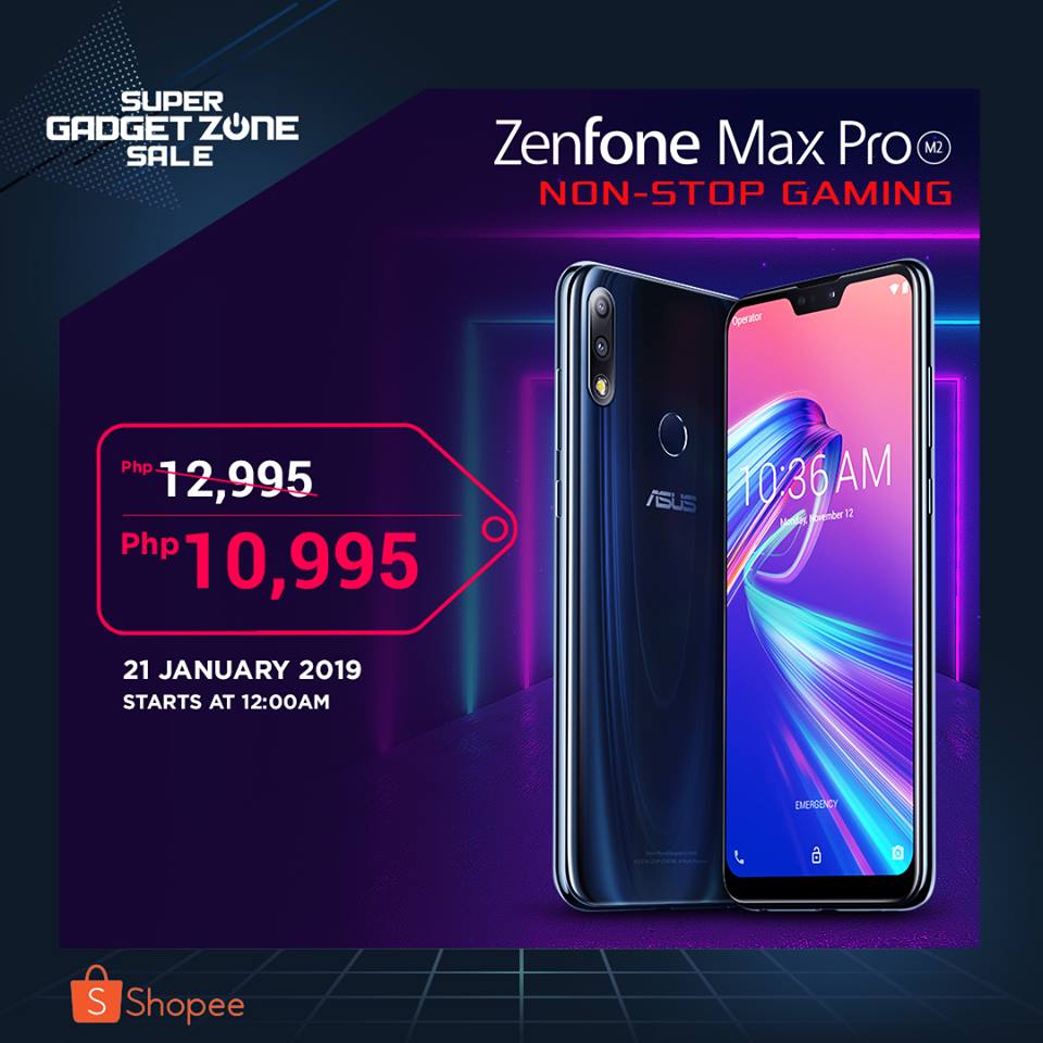 Shopee-Exclusive: ASUS ZenFone Max Pro M2 (4GB) for only PhP10,995!