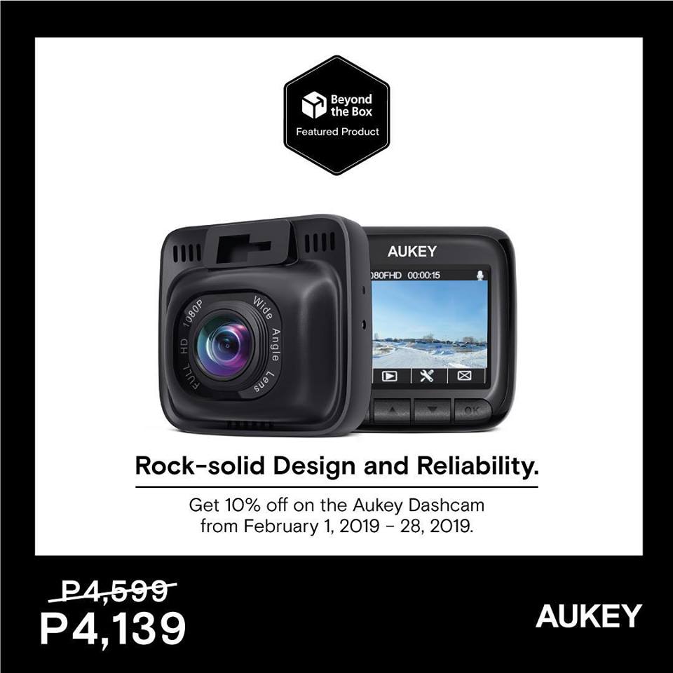 Aukey 170˚ 1080p Dash Cam, featured product for February at Beyond the Box