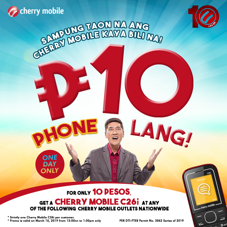 Get a Cherry Mobile C26i for only PhP10 on March 10!