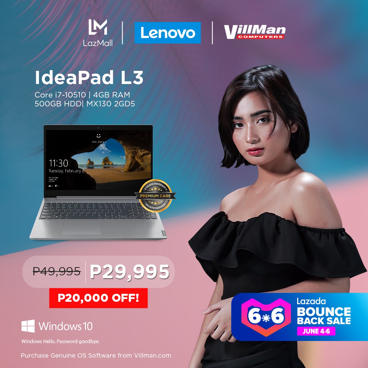 Get the Lenovo IdeaPad L3 at Massively Discounted Prices at the Lazada 6.6 Bounce Back Sale!