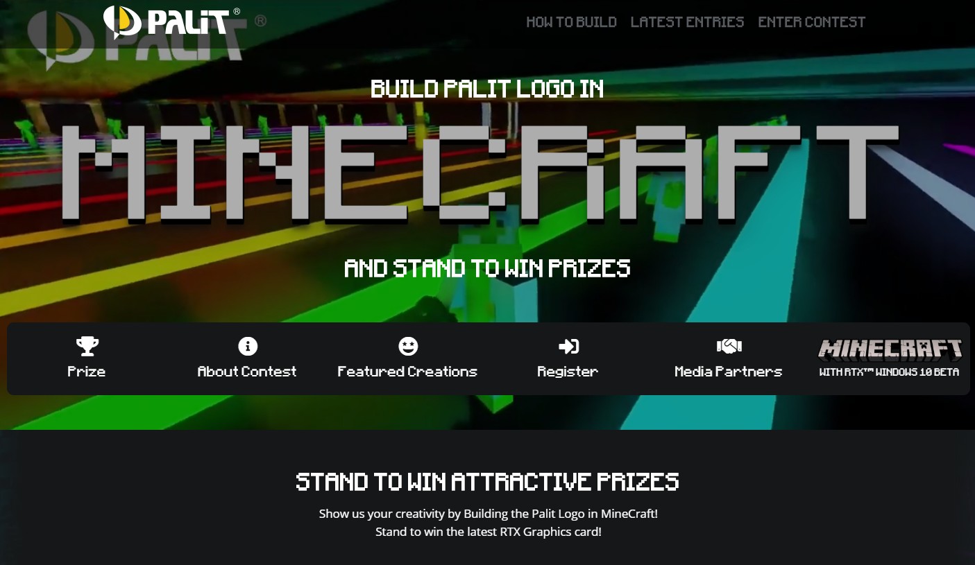 Build Palit’s logo in Minecraft and win an RTX 2080 Super!
