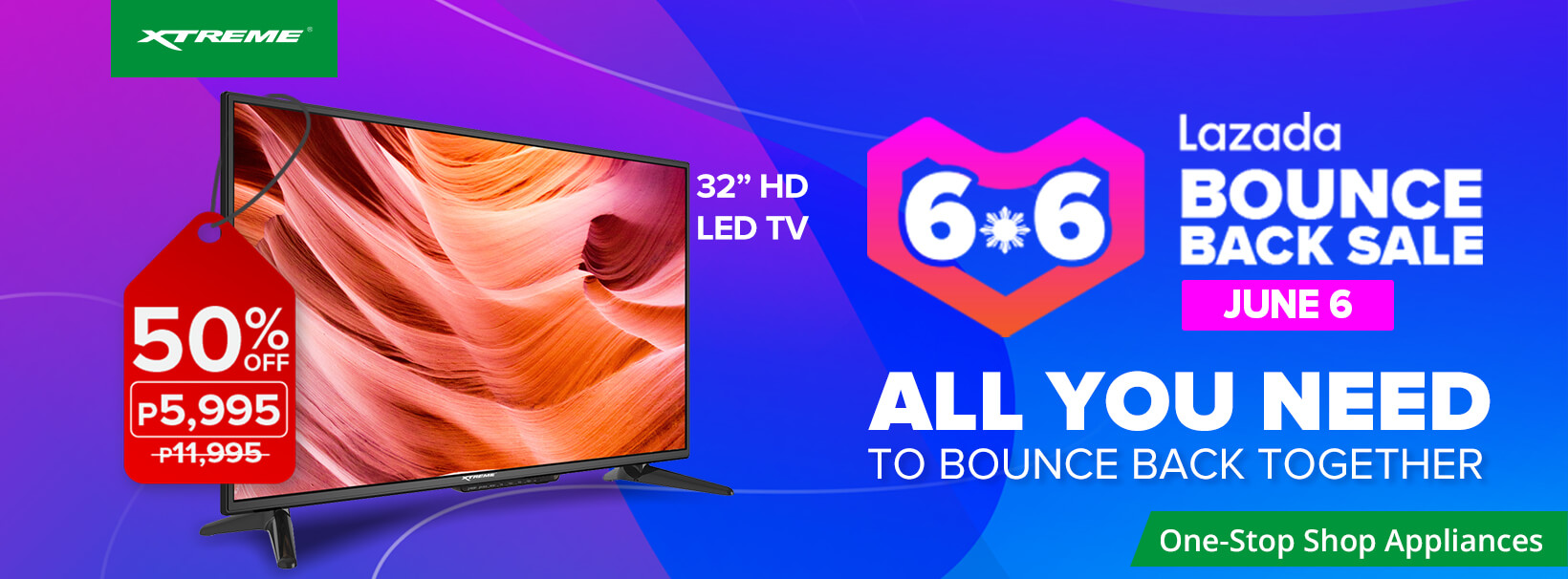 Get 50% Off a 32″ XTREME LED TV at Lazada’s 6.6 Bounce Back Sale!