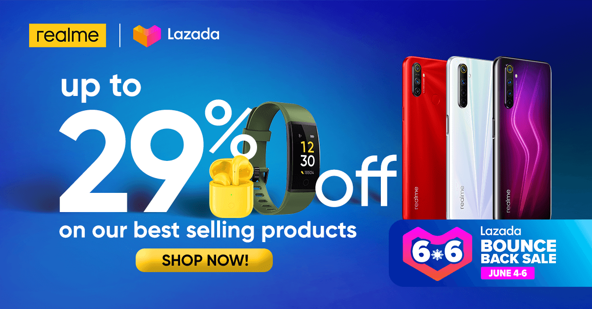 Enjoy Up to 29% Off on Select realme Products at Lazada’s 6.6 Bounce Back Sale!