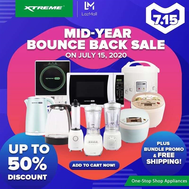 Enjoy up to 50% Off on XTREME Appliances at the Lazada 7.15 Bounce Back Sale