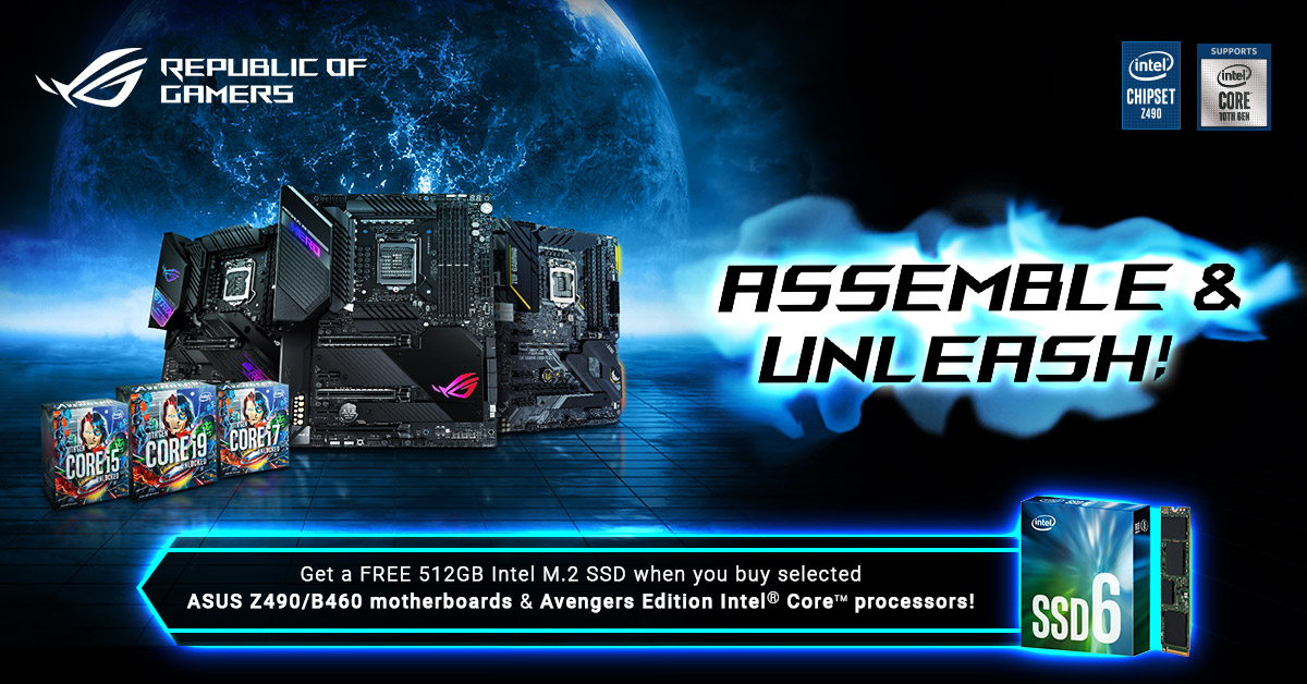 ASUS Announces FREE 512GB NVMe SSD Promo for Intel Avengers CPUs and 10th Gen Motherboards