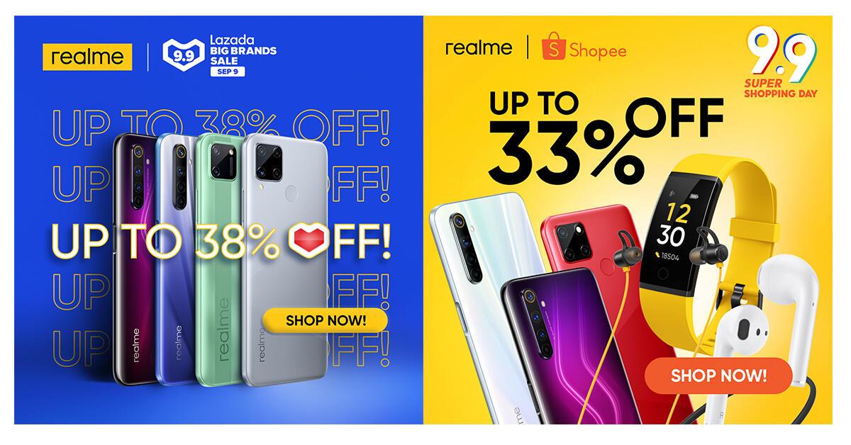 Get Up to 38% Off on realme Products at Lazada and Shopee’s 9.9 Sale Events!