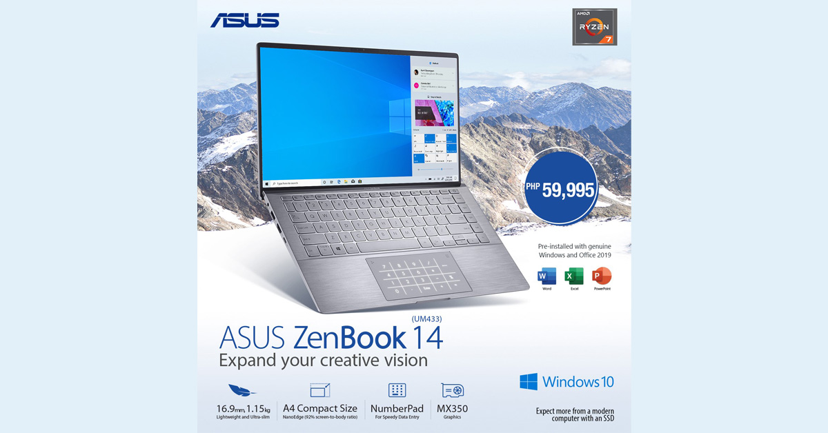 ASUS ZenBook 14 with AMD Ryzen 4000 Mobile Processors Now Available in PH
