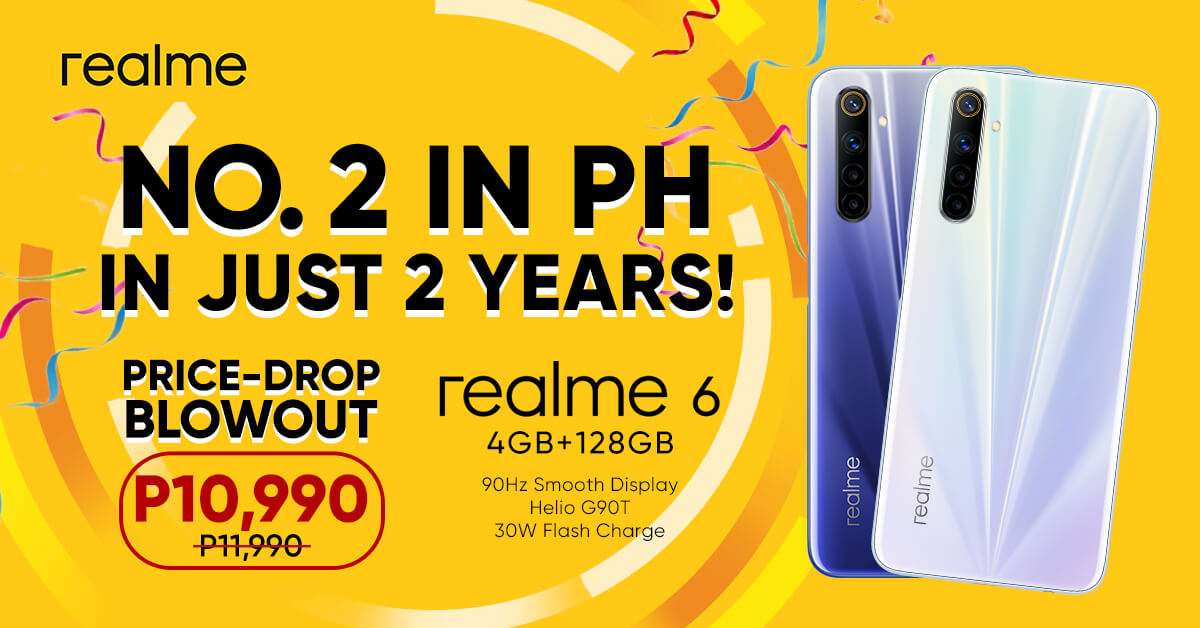realme is the Top 2 Smartphone Brand in PH, Announces Price Drop for realme 6!