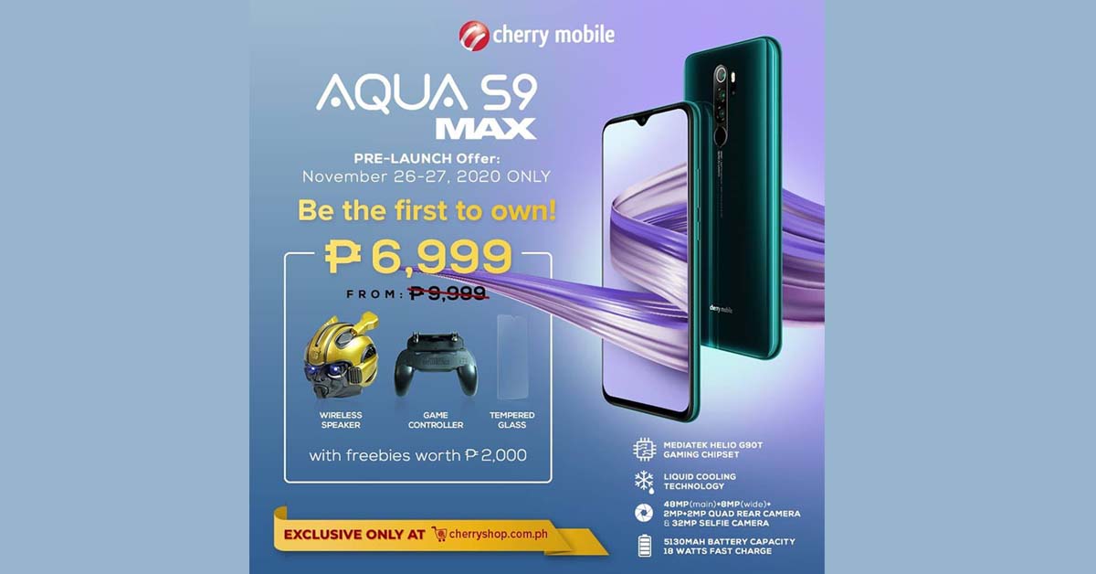 Cherry Mobile Aqua S9 Max with Helio G90T and 5,130mAh Battery Launched in PH