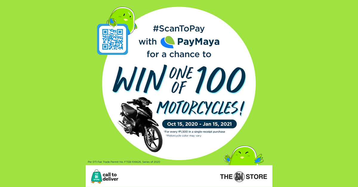 Get a Chance to Win a Motorcycle When You #ScanToPay with PayMaya QR at The SM Store!