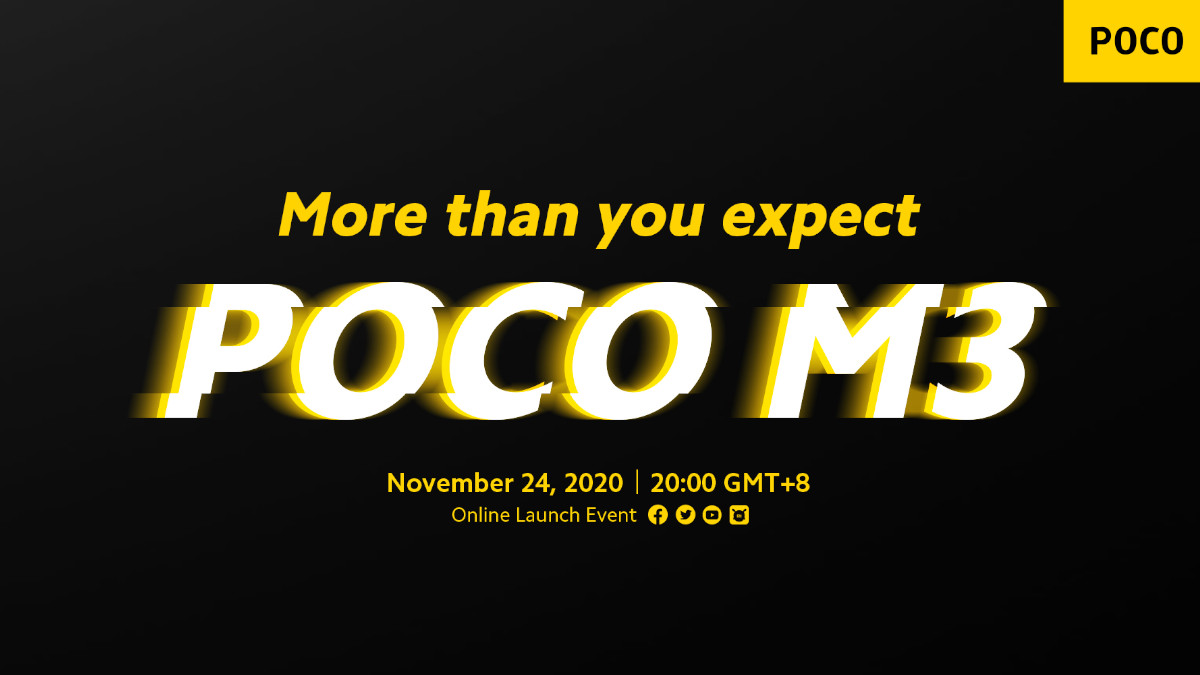 POCO M3 to be Unveiled on November 24