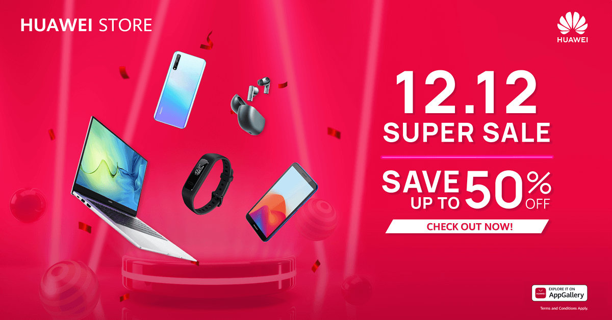 Huawei Announces its 12.12 Super Sale Deals via Lazada, Shopee, and its Own E-Store!