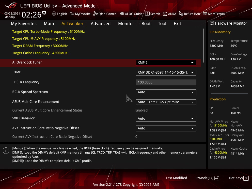 ASUS ROG Strix Z590-E Review - BIOS 02