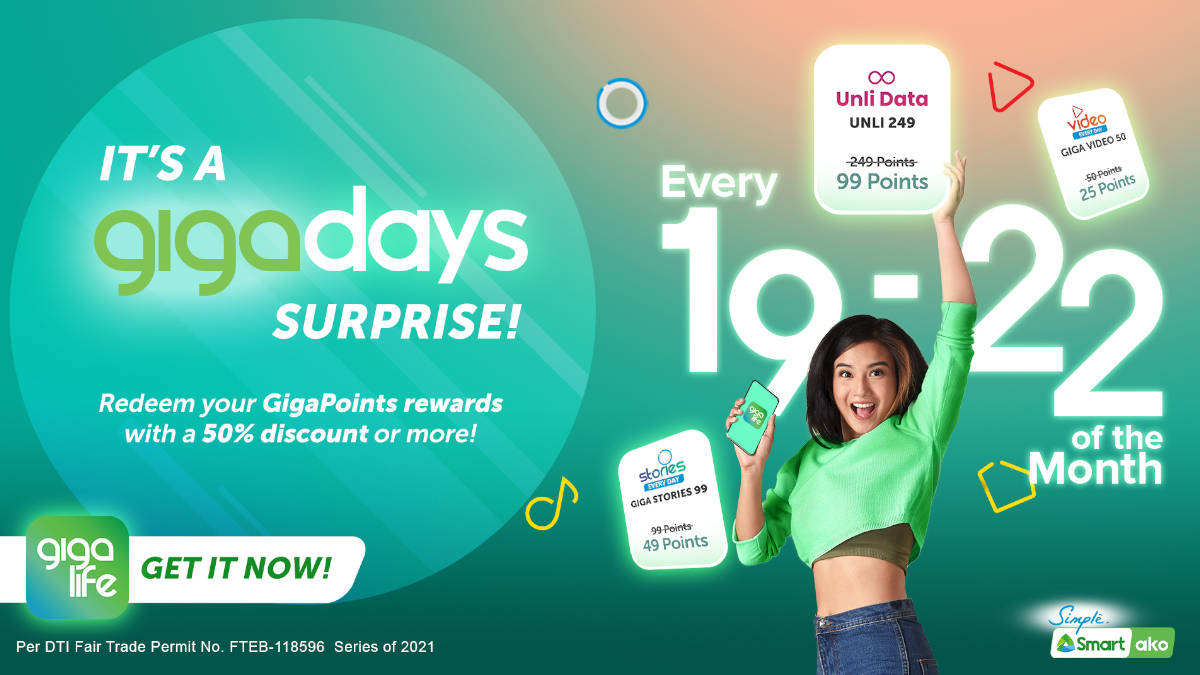 Enjoy GigaPoints Discounts on Smart GigaDays Every 19th to 22nd of the Month