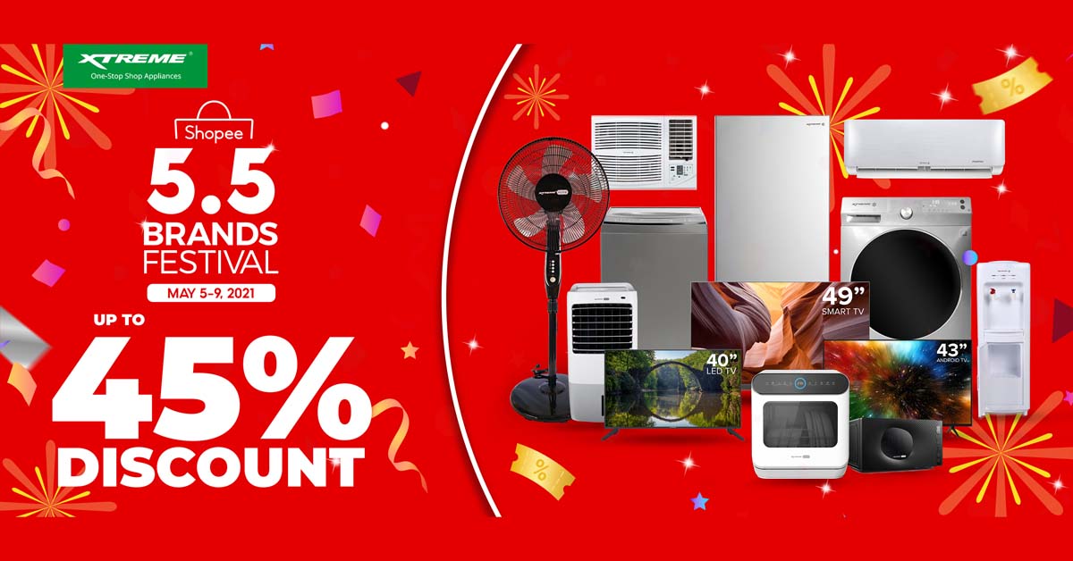 Enjoy Up to 45% Off on XTREME Appliances at the Shopee 5.5 Brands Festival Sale