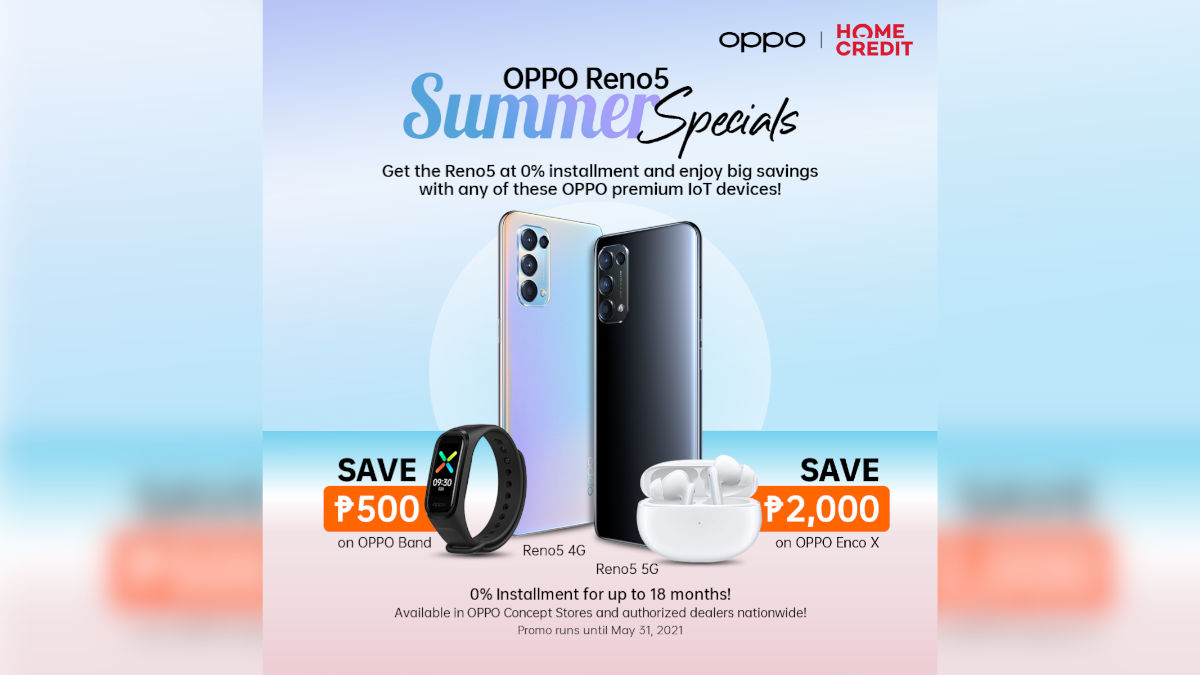 OPPO Reno5 Series is Now Available at 0% Installment with the OPPO Reno5 Summer Specials Promo
