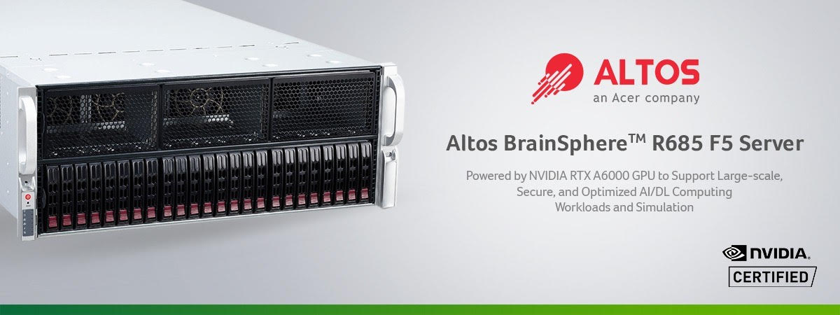 Altos Computing Announces Altos BrainSphere R685 F5 Server
