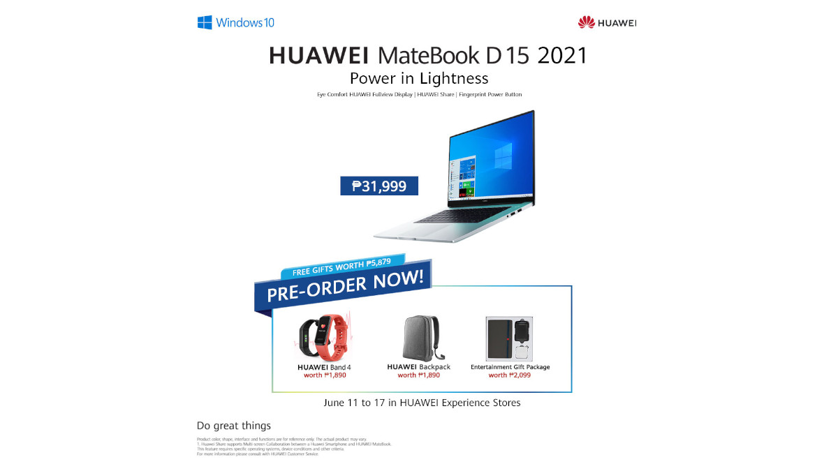 Pre-order the Huawei MateBook D 15 2021 and Get Free Gifts Worth PHP 5,879