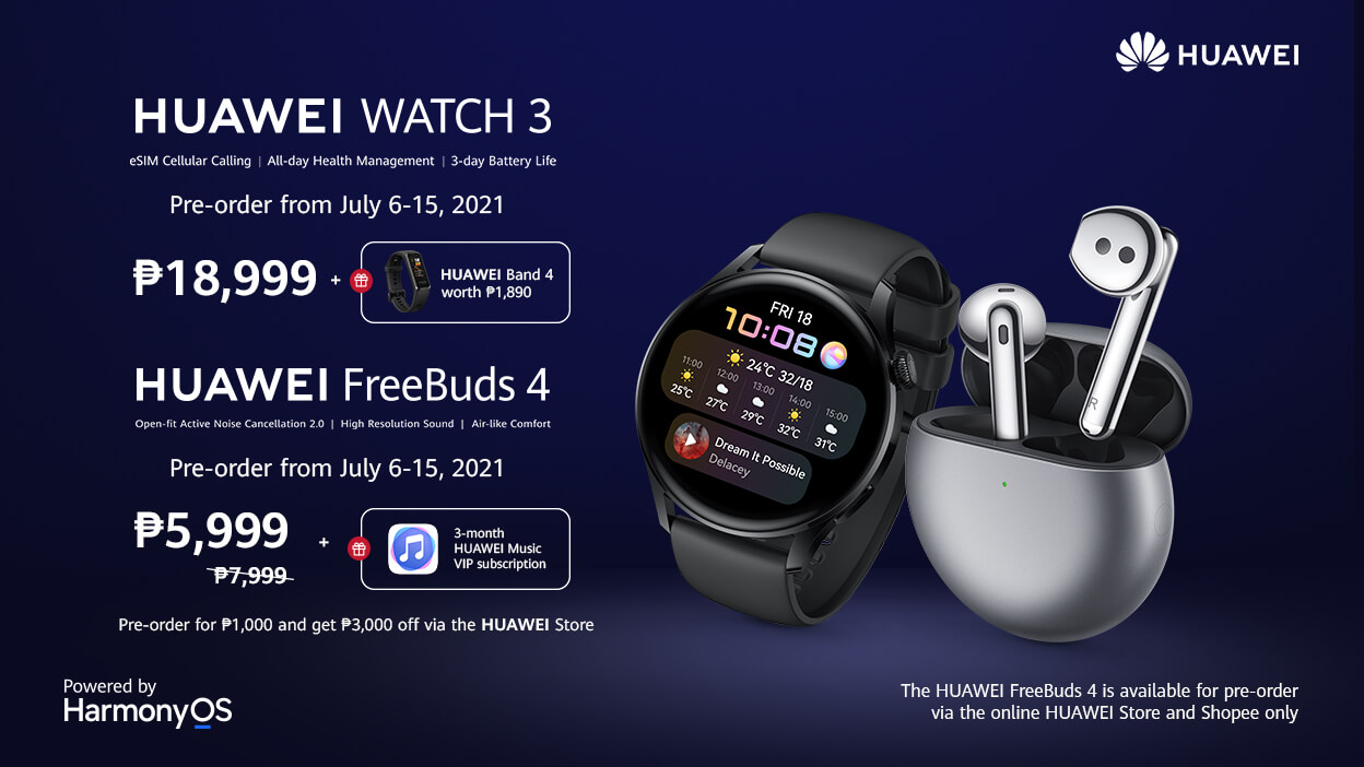 Huawei Watch 3 and FreeBuds 4 Now Up for Pre-Order!