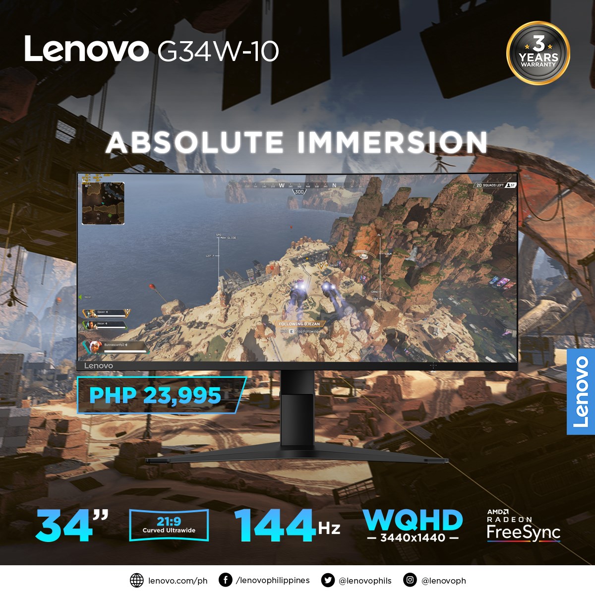 Lenovo G34W-10 Monitor Price PH