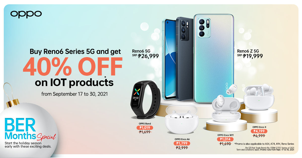 Enjoy Up to 40% Off on OPPO Wearable Devices with a Reno6 Series 5G Purchase