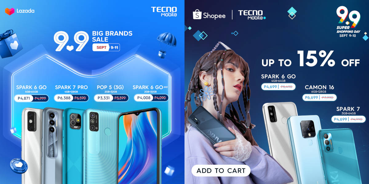 Check Out These Offers from TECNO Mobile during the Lazada and Shopee 9.9 Sales